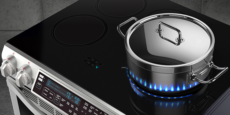 Illustration for article titled Fake LED Flames Indicate How Hot Samsung's New Induction Stove Gets